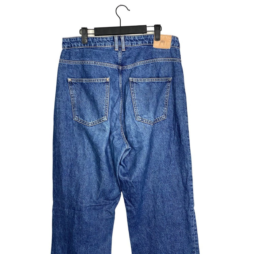 ZARA Straight Full Length Long Leg Jeans Button and Zip 5-Pocket 12 Blue #2017 - Picture 9 of 13